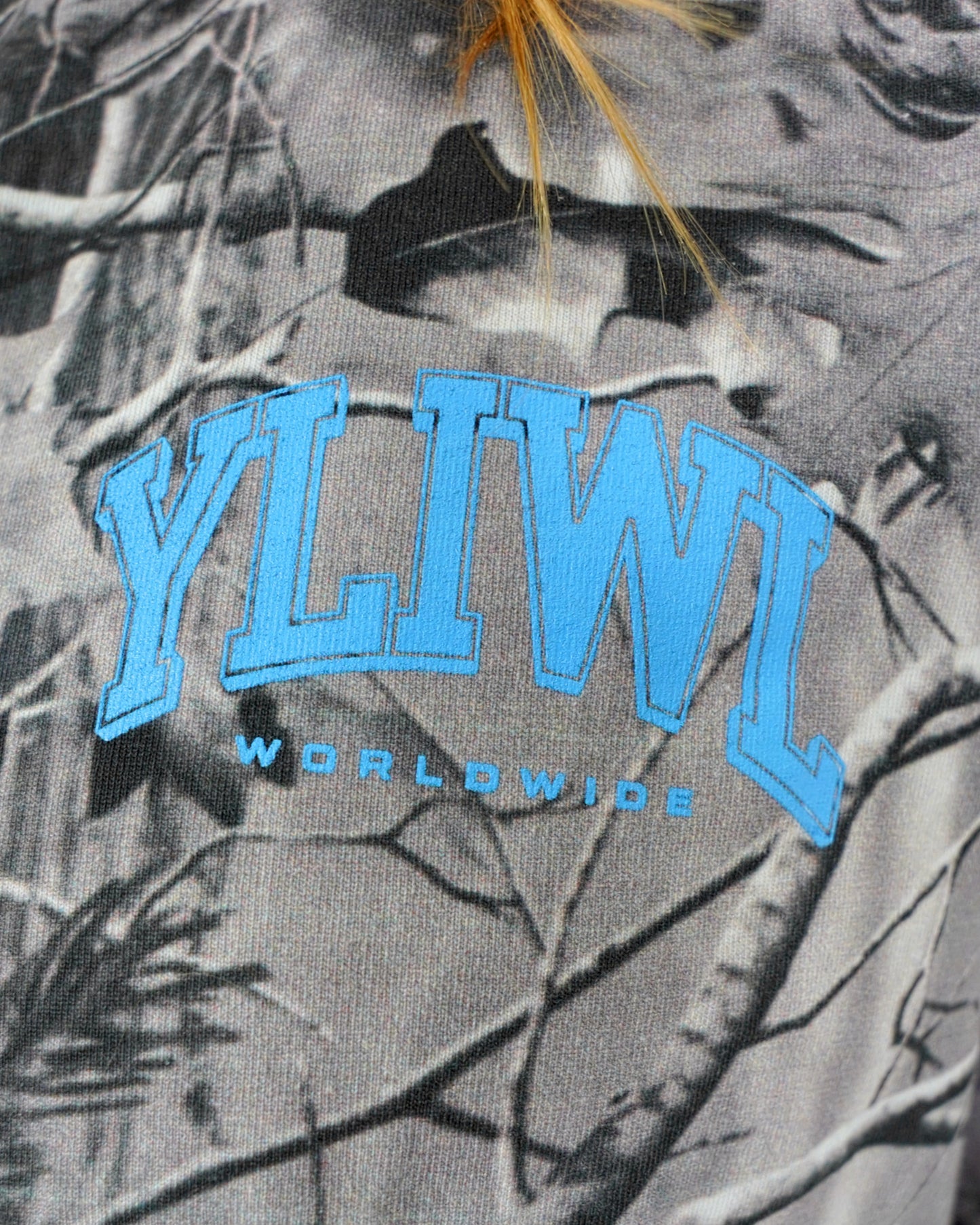 Blue + B&W Camo "Your Life is Worth Living" Heavy Weight T-Shirt
