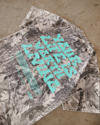 B&W Camo + Teal "Your Life is Worth Living" T-Shirt