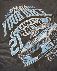 Vintage Black + Powder Blue “FINISH YOUR RACE" T-Shirt