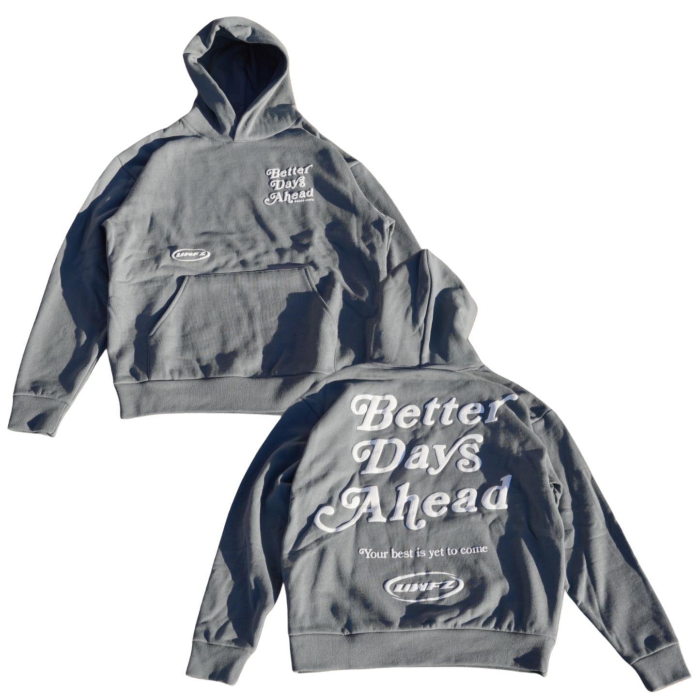 BETTER DAYS AHEAD PUFF PRINT HOODIE - Blue Magic