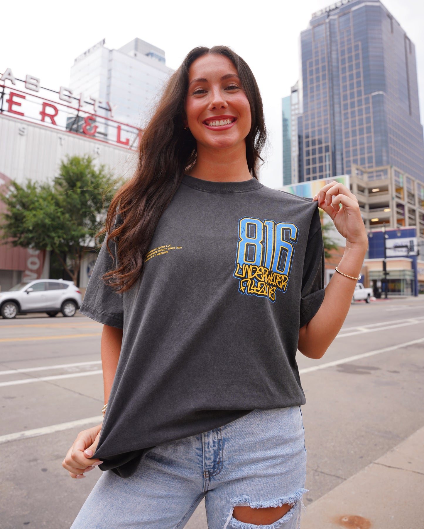 Vintage Black + Blue "816 DAY" Your Life Is Worth Living T-Shirt