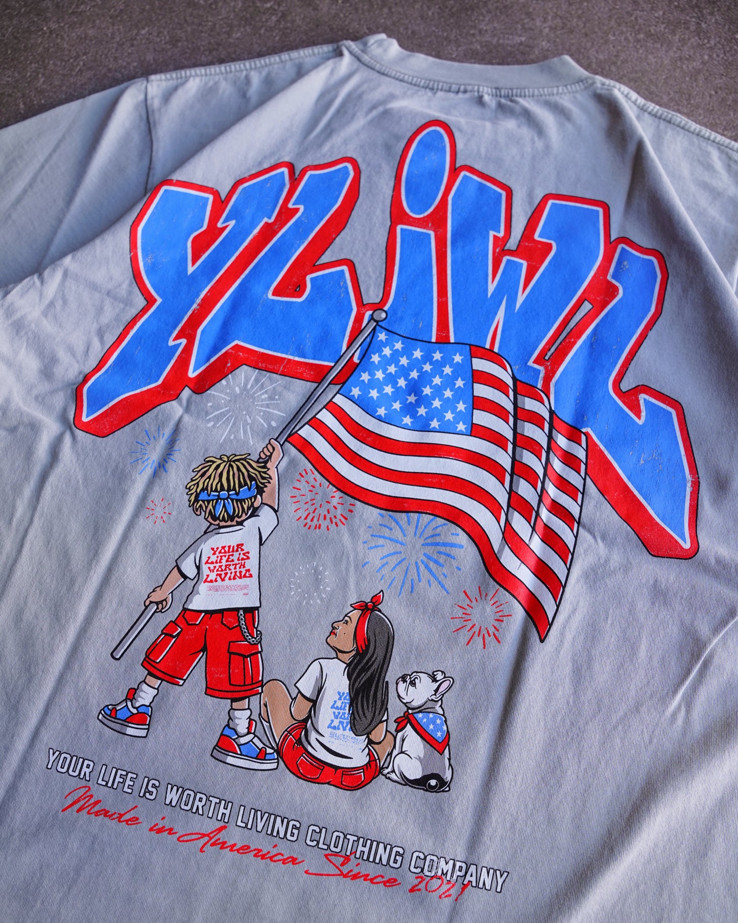 Vintage Grey "MADE IN AMERICA" YLWIL T-Shirt