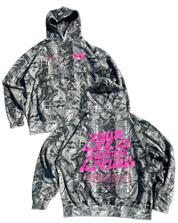 Pink B&W Camo "YOUR LIFE IS WORTH LIVING" Hoodie (Limited - 100% Cotton)