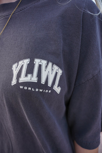 Vintage Black + Cream "YOUR LIFE IS WORTH LIVING" Heavy Weight T-Shirt