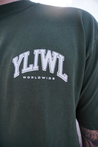 Forrest Green + White "YOUR LIFE IS WORTH LIVING" Heavy Weight T-Shirt