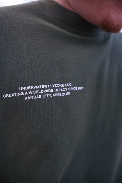 Forrest Green + White "YOUR LIFE IS WORTH LIVING" Heavy Weight T-Shirt