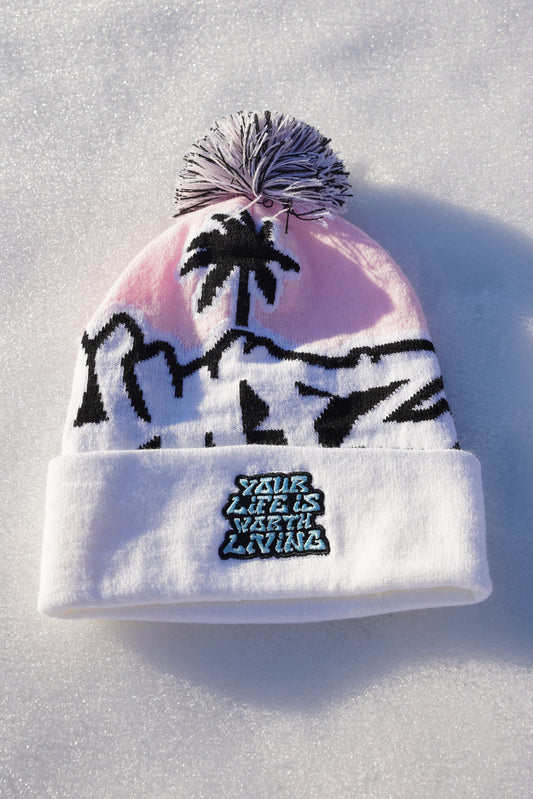 COTTON CANDY Palm Tree BEANIE!