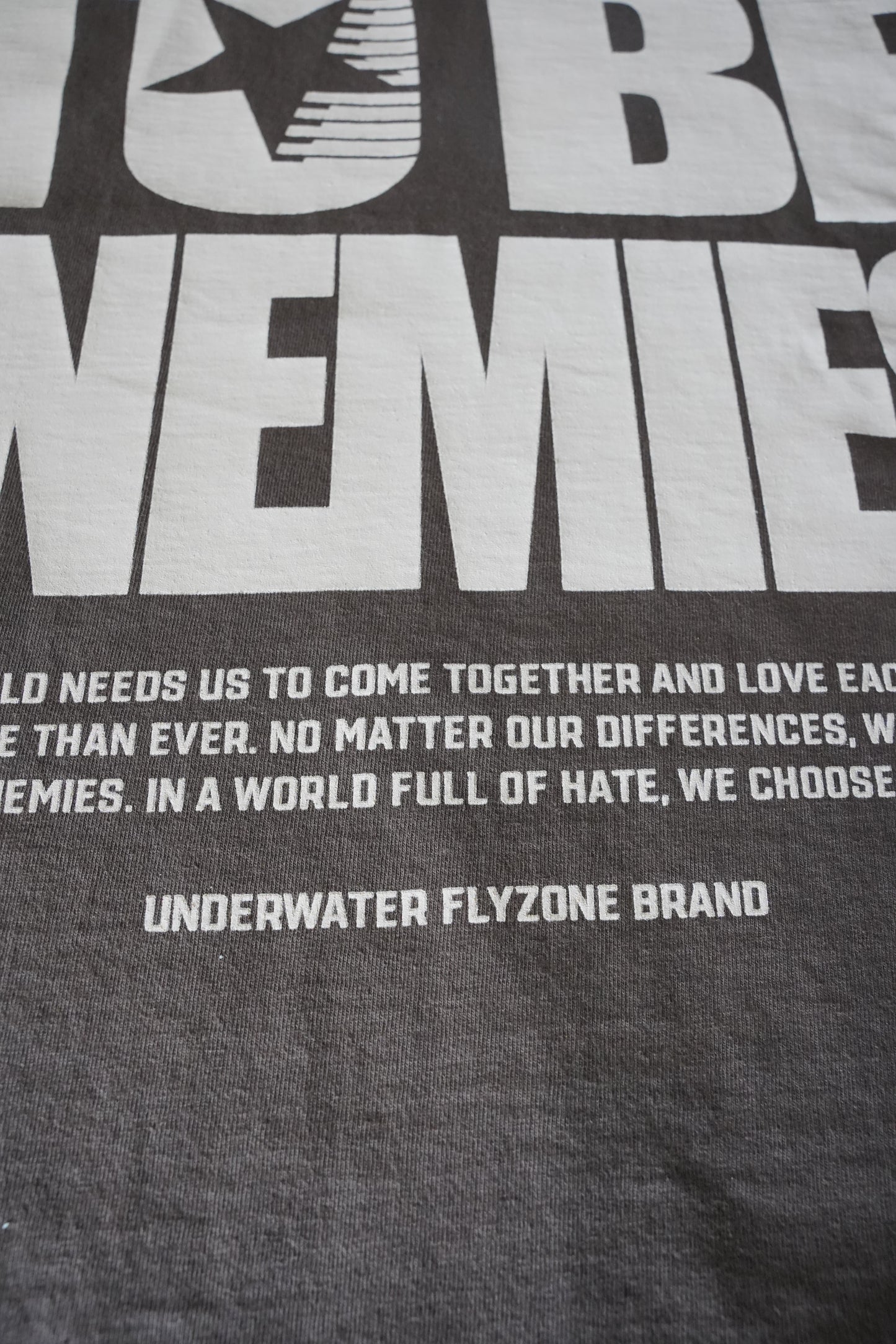 Tan + Brown "REFUSE TO BE ENEMIES" Oversized T-Shirt (LIMITED)