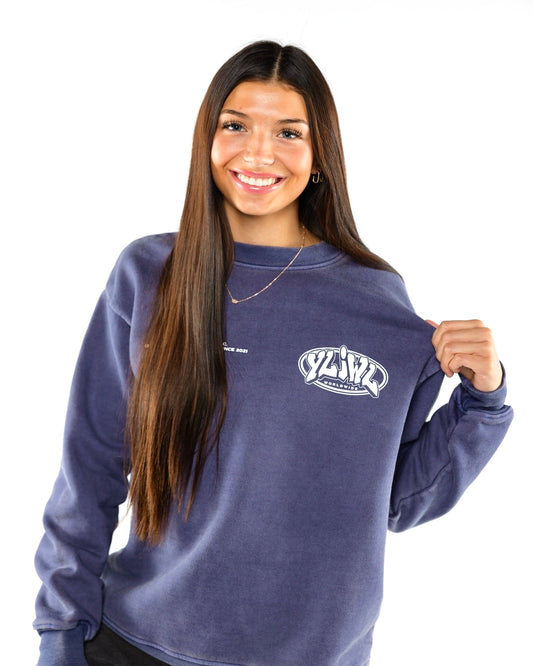 Faded Purple "YOUR LIFE IS WORTH LIVING" Crewneck