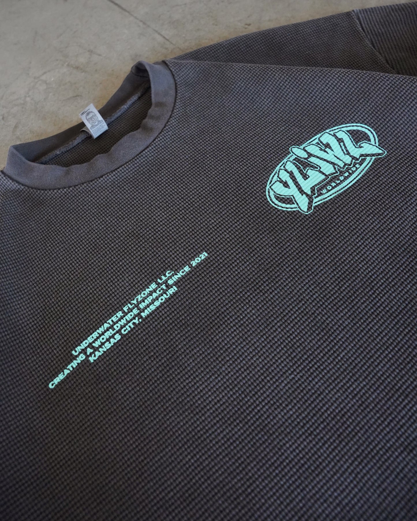 Vintage Black + Teal "YOUR LIFE IS WORTH LIVING" Thermal Long Sleeve (LIMITED)