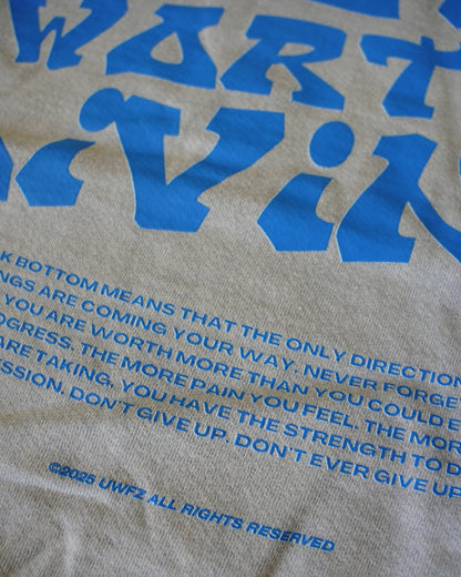 Blue + Grey Heavyweight "YOUR LIFE IS WORTH LIVING" Hoodie (Collectors Edition)