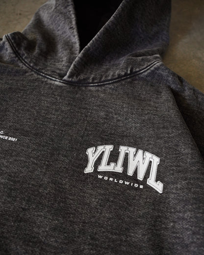 White + Mineral Wash Black "YOUR LIFE IS WORTH LIVING" Hoodie (Collectors Edition)