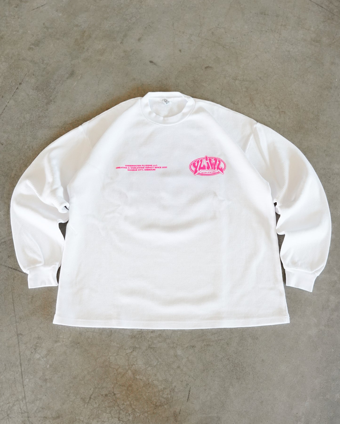 White + Pink "YOUR LIFE IS WORTH LIVING" Thermal Long Sleeve (LIMITED)