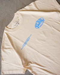 Cream + Blue "Your Life is Worth Living" T-Shirt