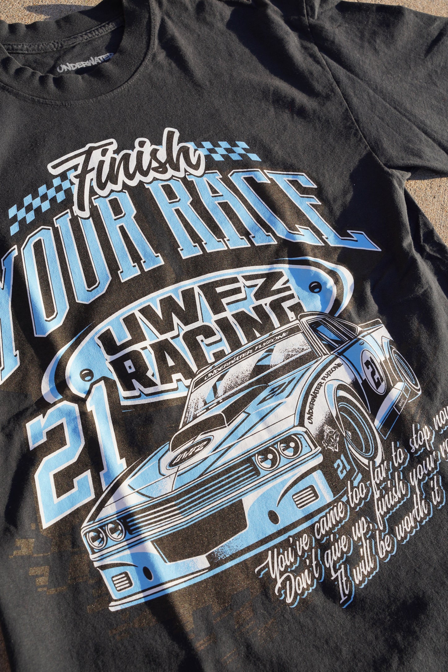 FINISH YOUR RACE HEAVYWEIGHT TEE - Black