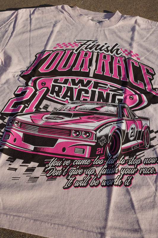 FINISH YOUR RACE HEAVYWEIGHT TEE - Pink