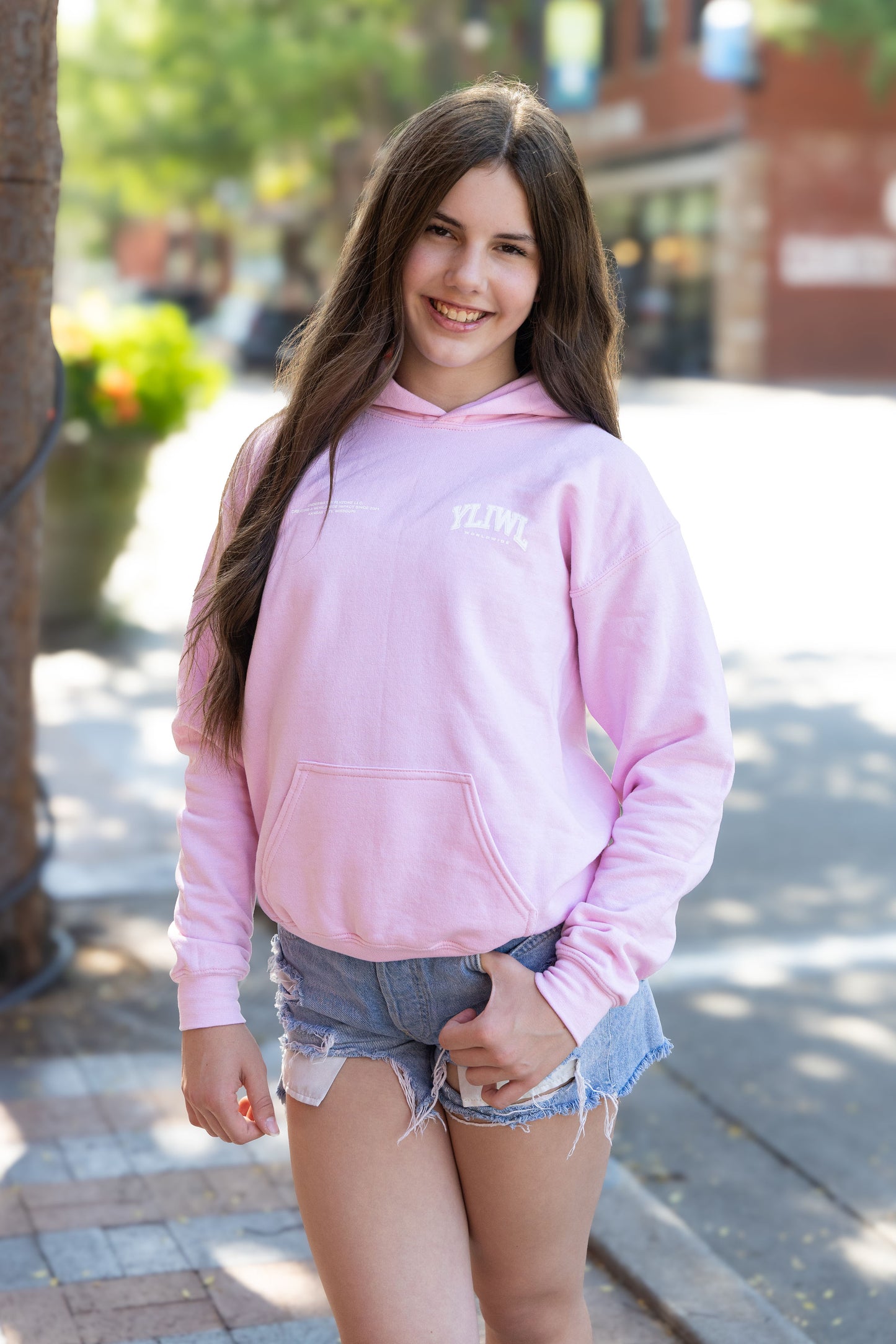 Pink + White "Your Life is Worth Living" YOUTH Hoodie