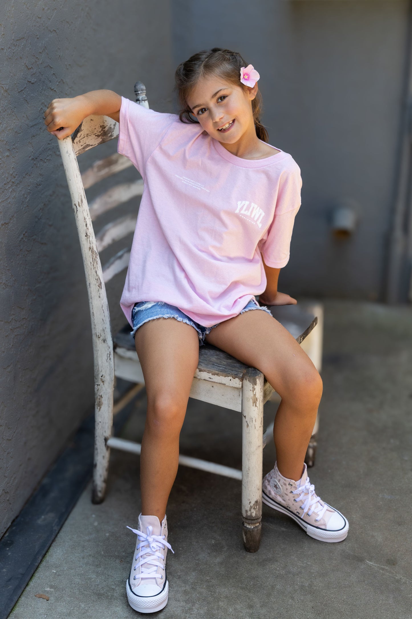 Pink + White "Your Life is Worth Living" YOUTH T-Shirt!