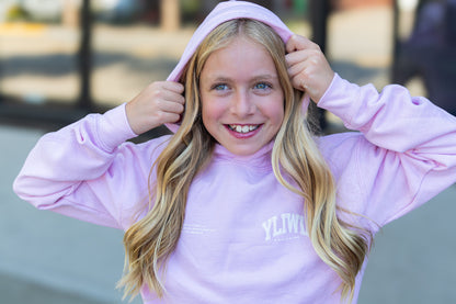 Pink + White "Your Life is Worth Living" YOUTH Hoodie