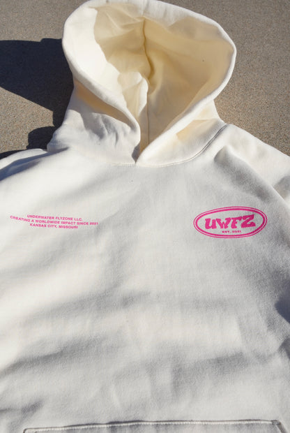 YOUR LIFE IS WORTH LIVING HOODIE - Bone & Pink