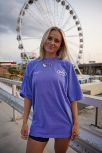 YOUR LIFE IS WORTH LIVING HEAVYWEIGHT TEE - NEON PURPLE