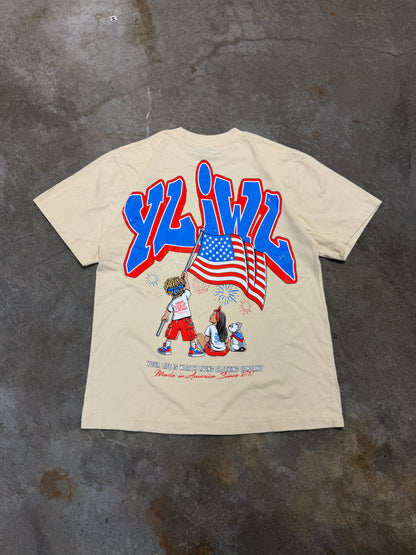 Cream "MADE IN AMERICA" YLWIL T-Shirt