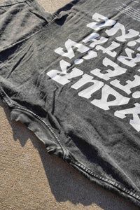 YOUR LIFE IS WORTH LIVING HEAVYWEIGHT TEE - Black Mineral Wash