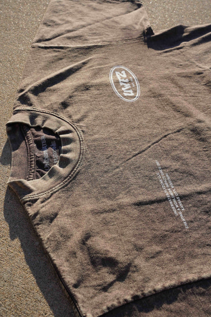 YOUR LIFE IS WORTH LIVING HEAVYWEIGHT TEE - Brown Mineral Wash